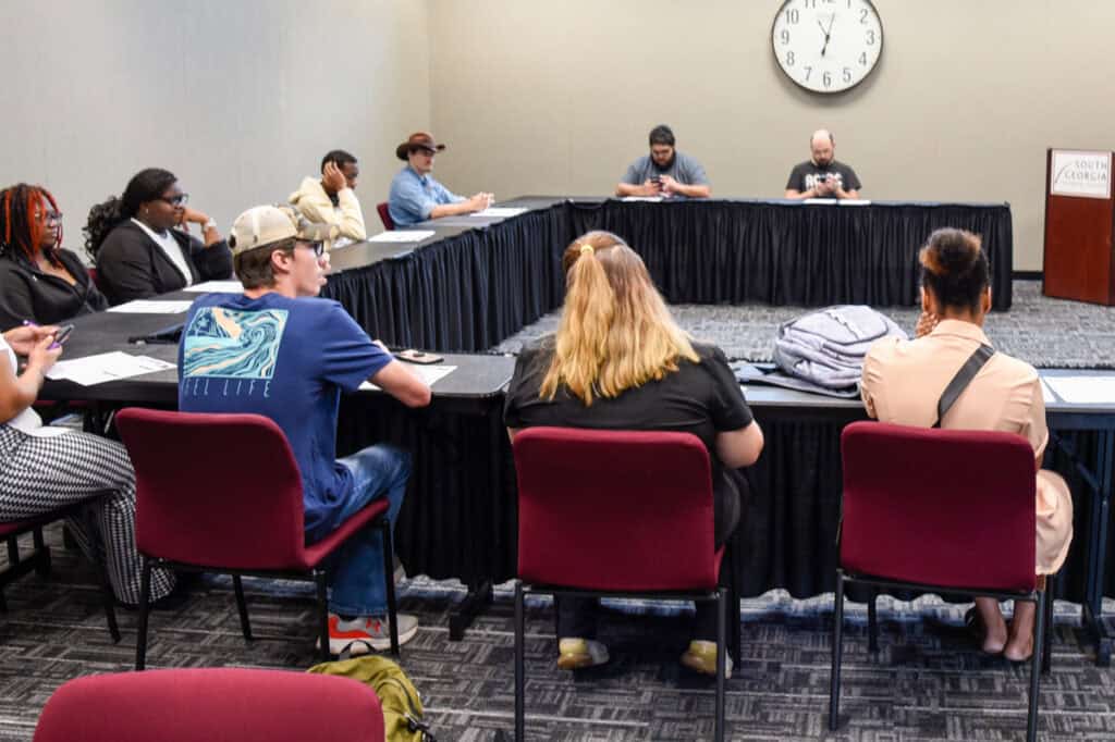 Students at SGA meeting