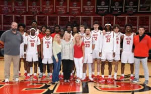 Shown above with the SGTC 2025 – 2026 Jets are: Mrs. Sparky (Allene) Reeves (c) along with her granddaughter Reeves Young (l) and her daughter, Mandy Reeves Young (r).