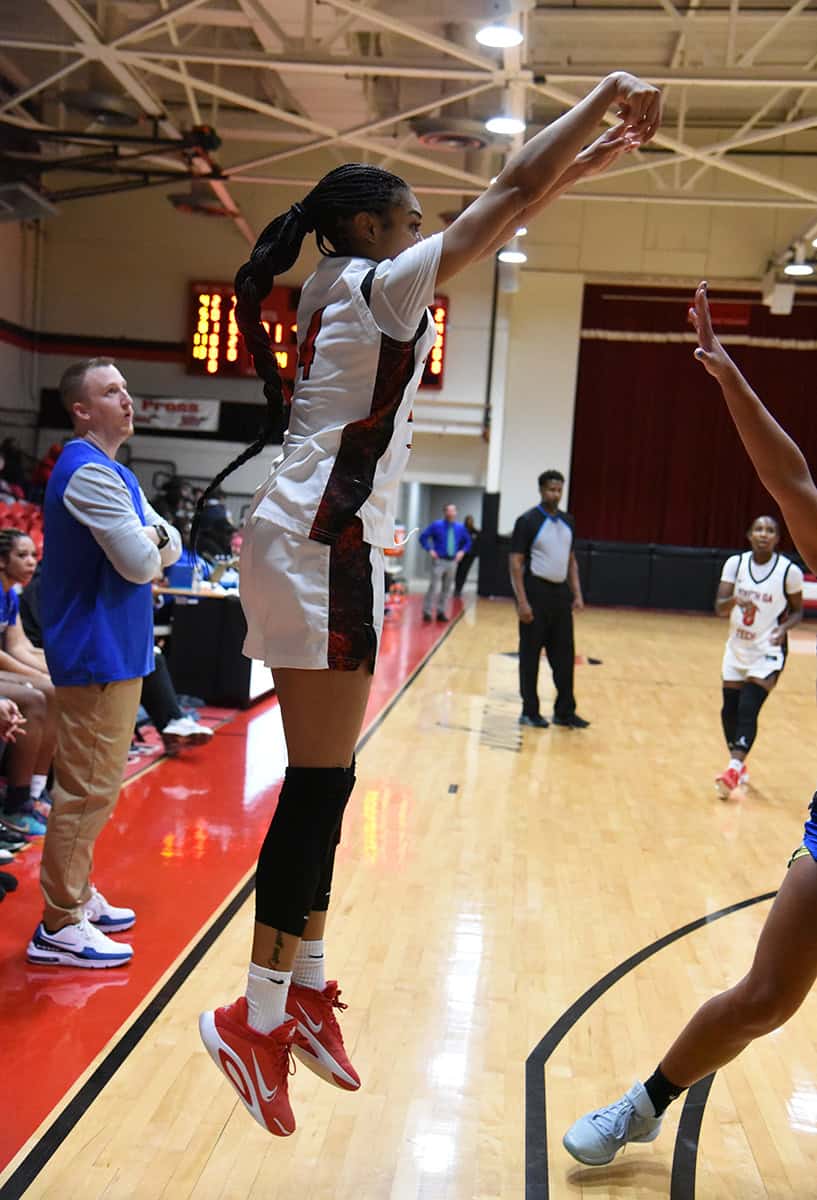 Taja Bennett, 4, was the top scorer for the Lady Jets against Eastern Florida with 26 points.