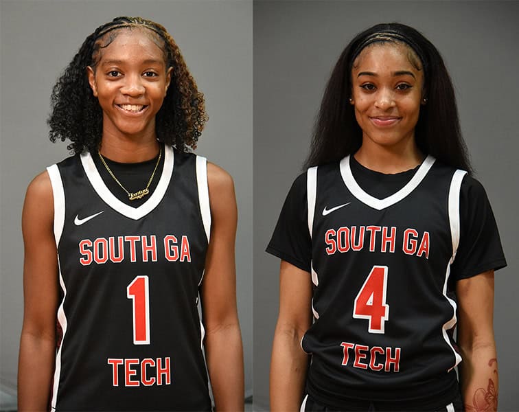 Ja’Niya Broome (1) and Taja Bennett (4) were the top scorers for the Lady Jets in their back-to-back losses on the road over the weekend.