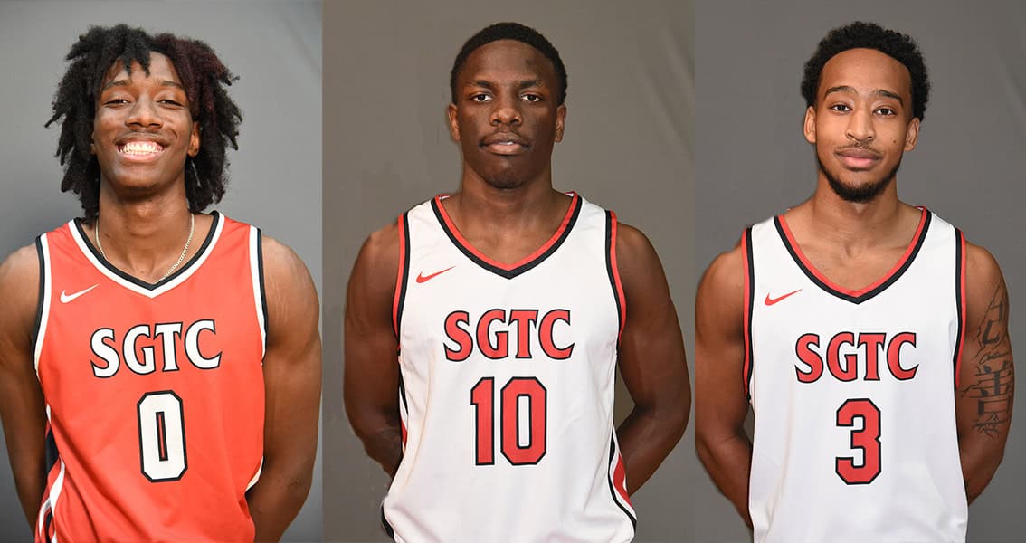 Jalex Ewing (0), Marcellus Myles (10), and Clark Mastin (3) were the top scorers for the Jets in the East Georgia State College Classic over the weekend.