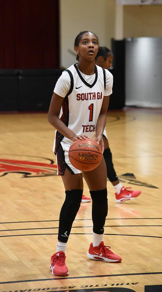 Ja’Niya Broome, 1, was the top scorer for the SGTC Jets in both of their games in the Pete Arrington Classic.