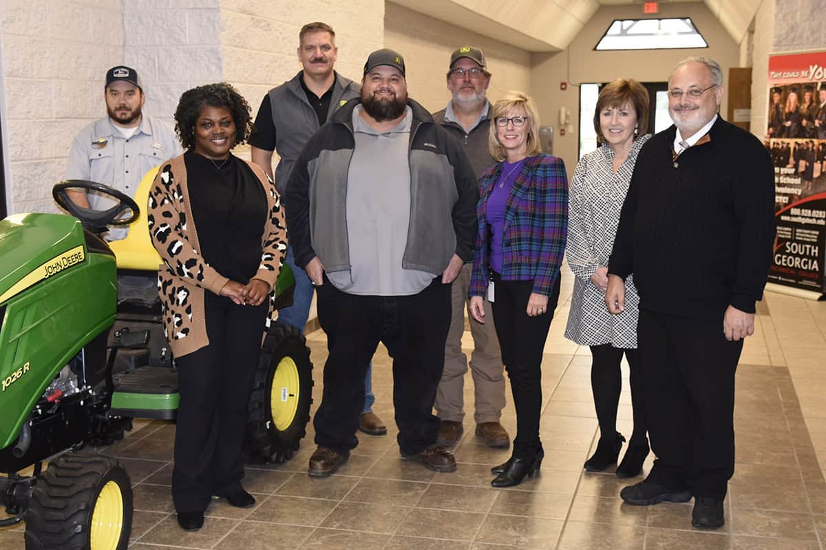 Pictured (l-r) are Stephan Brooks, Katrice Martin, Dave Bostic, David Cox, Matthew Burks, Tami Blount and Dr. David Finley at the recent SGTC John Deere Ag Tech program advisory committee meeting.