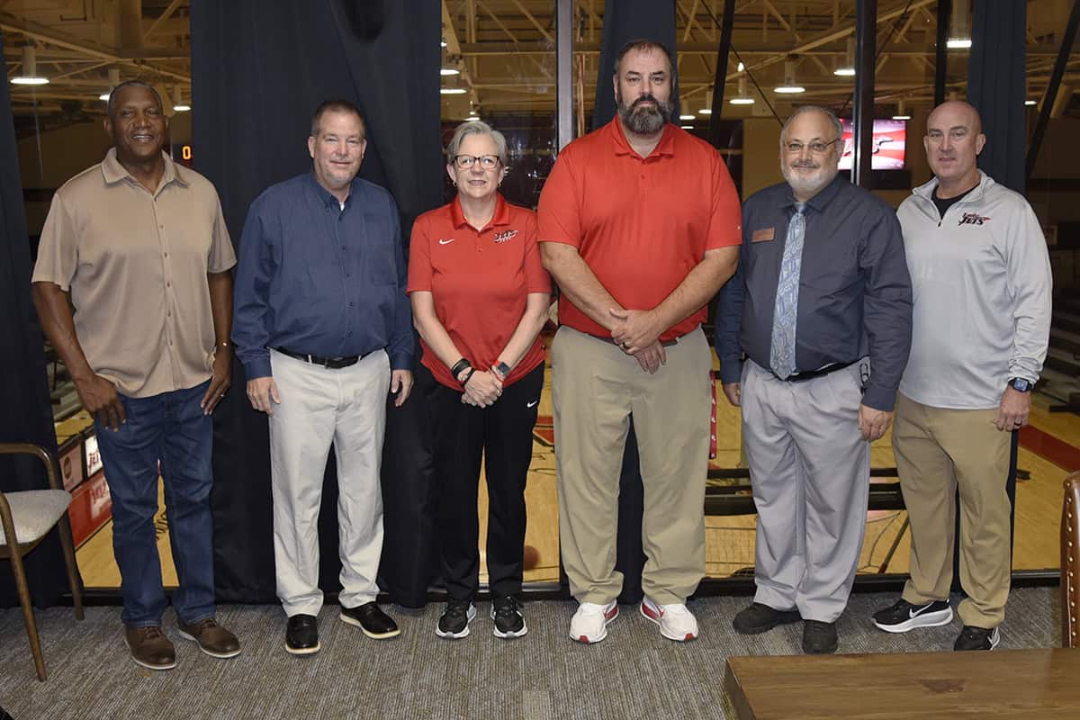 Pictured (l-r) are members of the SGTC Sports and Fitness Management Advisory Council Dwight Harris, Tim Estes, Terri Battle, Chris Ballauer, Dr. David Finley, and Brian Davis.