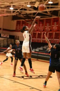 Ja’Niya Broome, 1, was the leading scorer for the Lady Jets against Southern Crescent with 34 points.