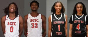 SGTC Jets Jalex Ewing (0), Matt Mbole (33), and Lady Jets Ja’Niya Broome (1), and Taja Bennett (4) were all recognized as individual leaders in the NJCAA Division 1 basketball standings.