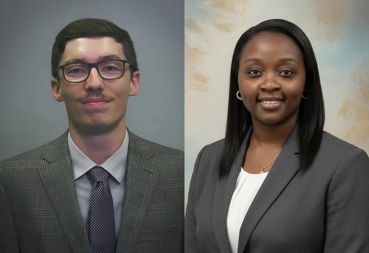 Pictured are SGTC EAGLE nominee Gavin Wright (L) and Outstanding Adult Education Teacher nominee Destiny Walker.