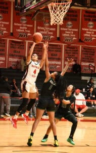 Taja Bennett, 4, was the top scorer for the Lady Jets in the NJCAA Region XVII Tournament semi-final win over East Georgia.