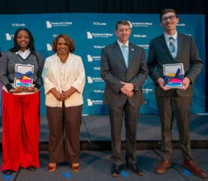 TCSG Commissioner Greg Dozier is shown with SGTC's Gavin Wright and Destiny Walker at the EAGLE Conference.