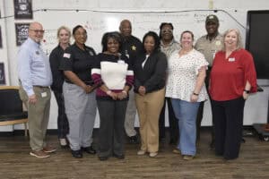 Pictured (l-r) are members of the SGTC Criminal Justice advisory committee Brett Murray, Melissa Grantham, Lamekia Green, Katrice Martin, Jimmy Colson, Melissa Hollis, Wanda Bishop, Eva Bass, Eric Bryant and Teresa McCook.