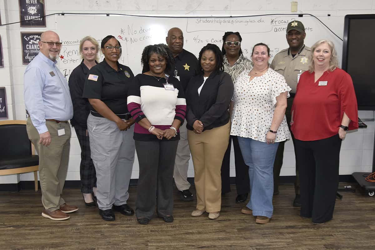 Pictured (l-r) are members of the SGTC Criminal Justice advisory committee Brett Murray, Melissa Grantham, Lamekia Green, Katrice Martin, Jimmy Colson, Melissa Hollis, Wanda Bishop, Eva Bass, Eric Bryant and Teresa McCook.