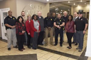 Pictured (l-r) are members of the SGTC Law Enforcement Academy Advisory Committee Anthony Jackson, Sandhya Muljibhai, Josh Blake, Julie Partain, Katrice Martin, Cal Anderson, Eric Finch, Al Ross, Eric English, Jeff Gordy, Melissa Hollis, Brett Murray and Jim Mitchell.