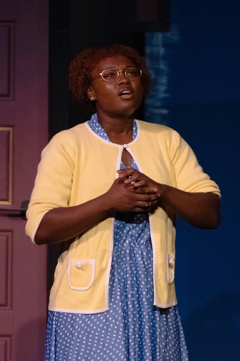 SGTC 2026 GOAL student Keyara Williams as Miss Honey in the recent Sumter Players production of Matilda the Musical
